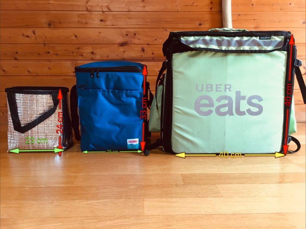 ウバッグ　インナーバッグ　サイズ比較