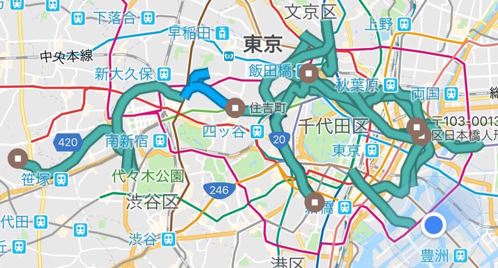 土曜日　走行ログ