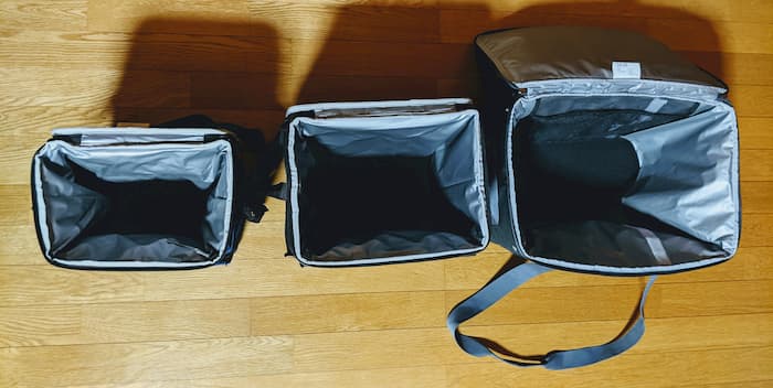 サーモスバッグ　15L　20L　25L　比較　上から